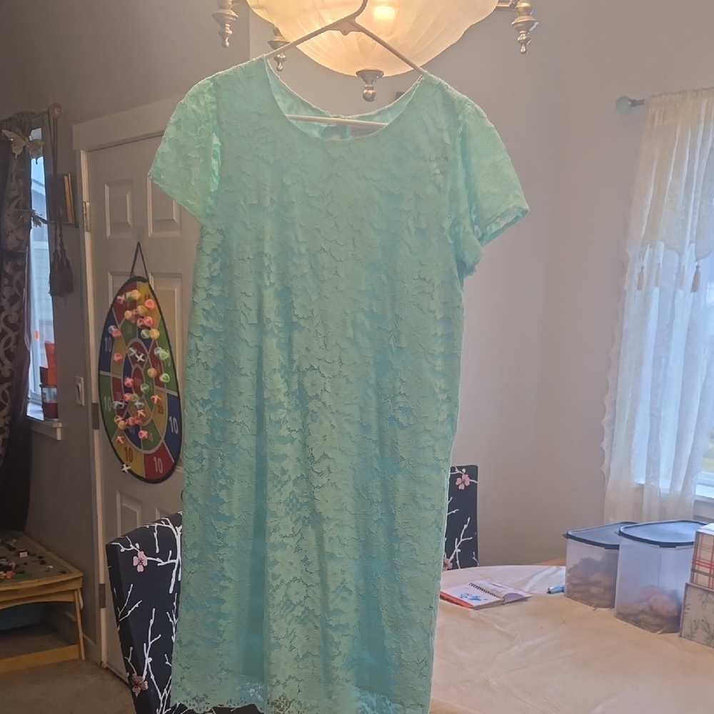 The Children's Place Aqua Lace Midi Dress